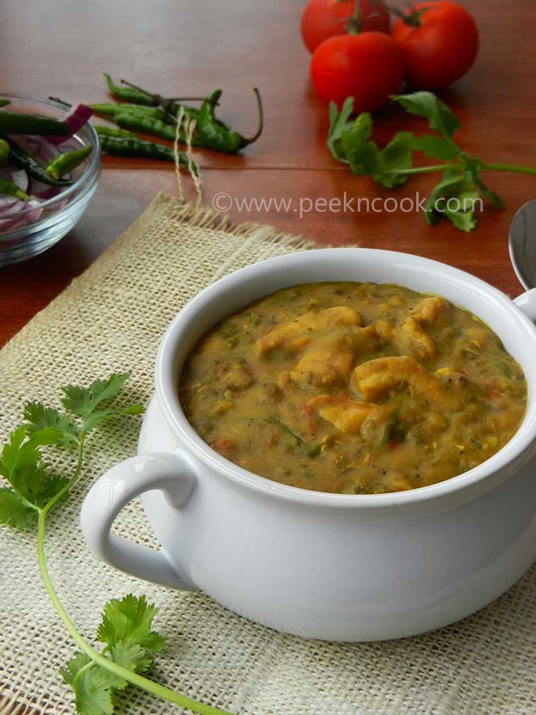 Dhaba Style Whole Green Moong Dal Chicken Tadka