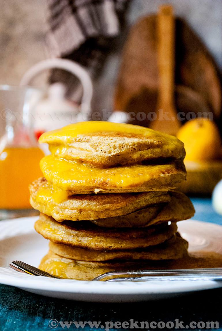 Vegan Whole Wheat Mango Pancakes